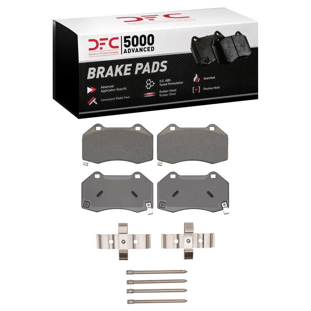 Dynamic Friction Company 1551-1379-01 DFC 5000 Advanced Brake Pads - Low Metallic and Hardware Kit