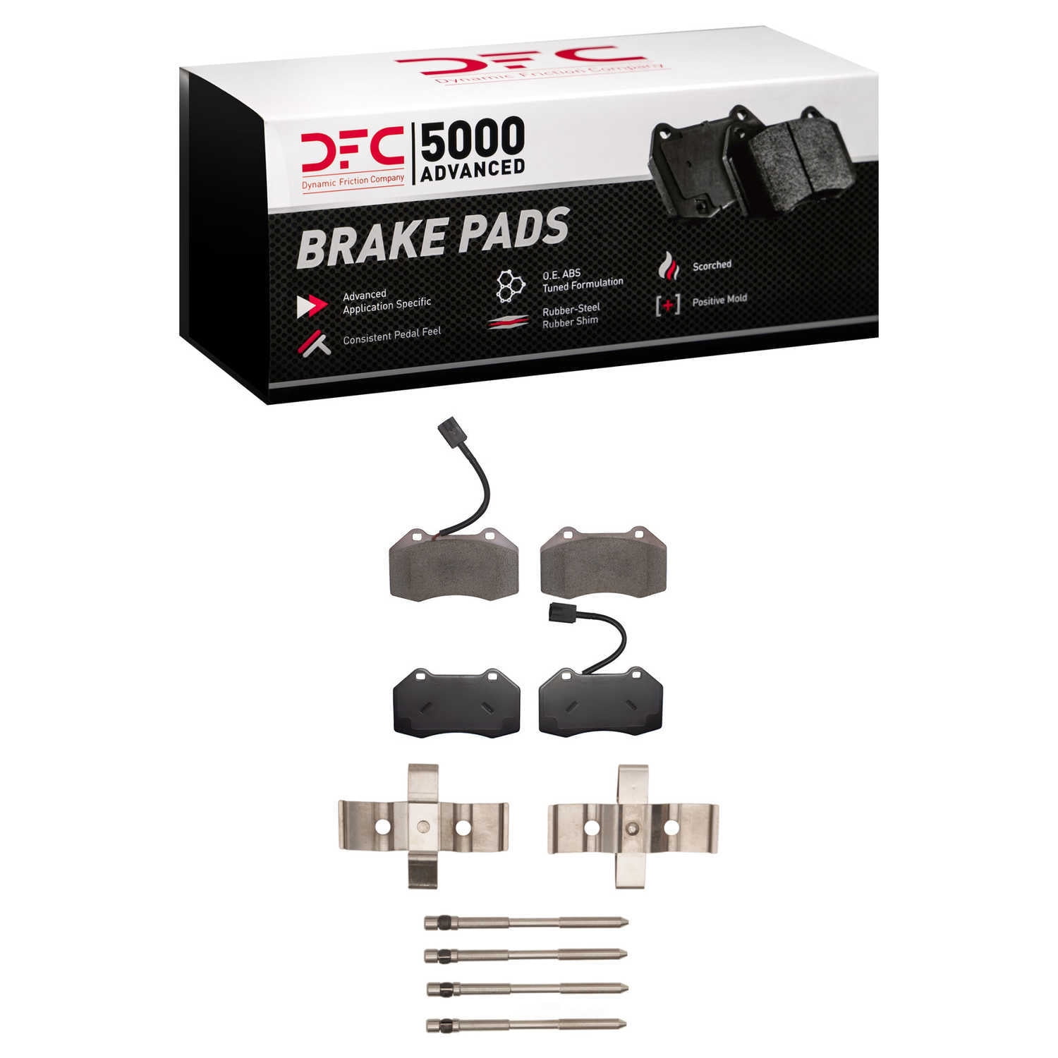 Dynamic Friction Company 1551-1379-11 DFC 5000 Advanced Brake Pads - Low Metallic and Hardware Kit