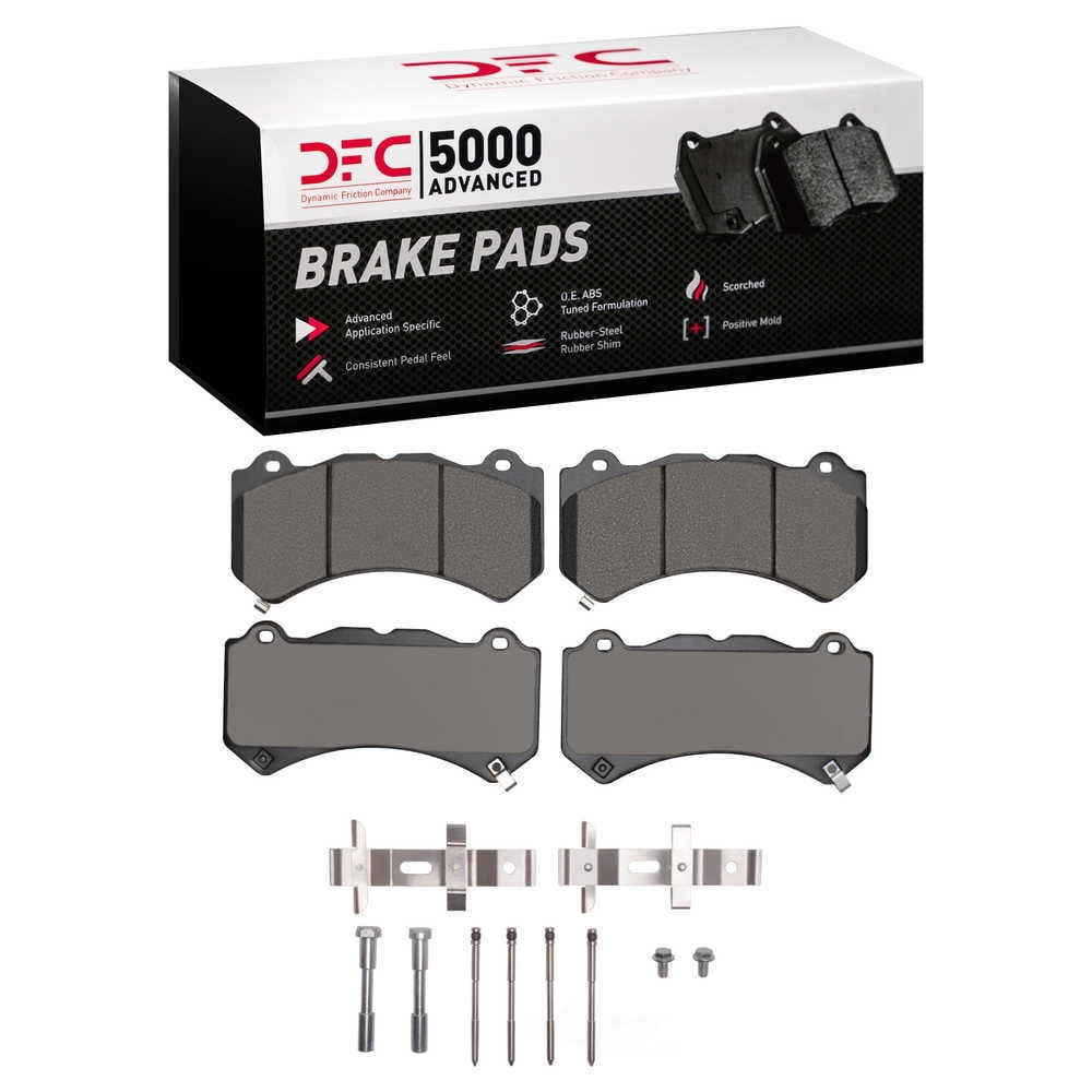 Dynamic Friction Company 1551-1405-01 DFC 5000 Advanced Brake Pads - Low Metallic and Hardware Kit