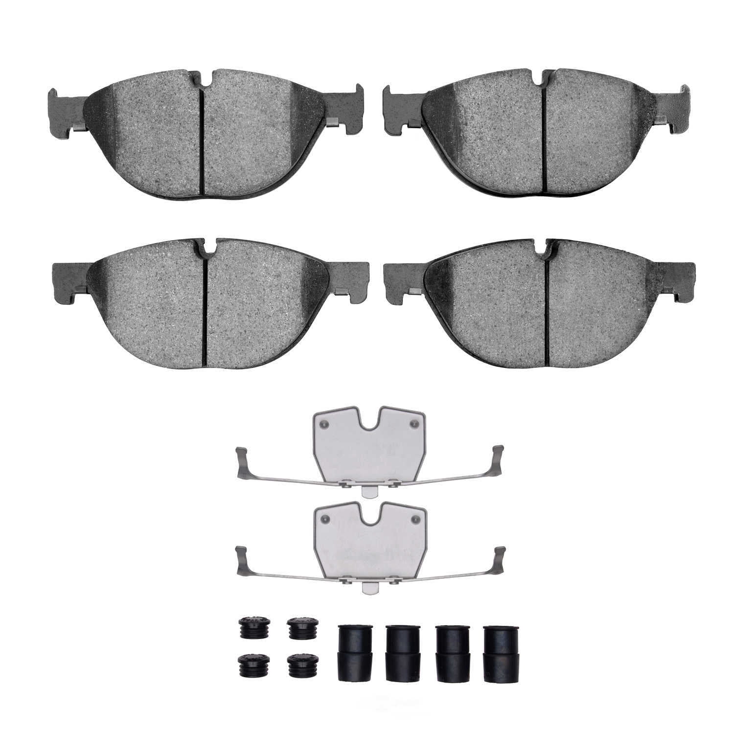 Dynamic Friction Company 1551-1409-01 DFC 5000 Advanced Brake Pads - Low Metallic and Hardware Kit