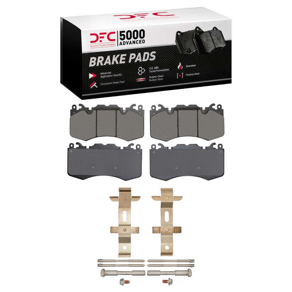 Dynamic Friction Company 1551-1426-01 DFC 5000 Advanced Brake Pads - Low Metallic and Hardware Kit