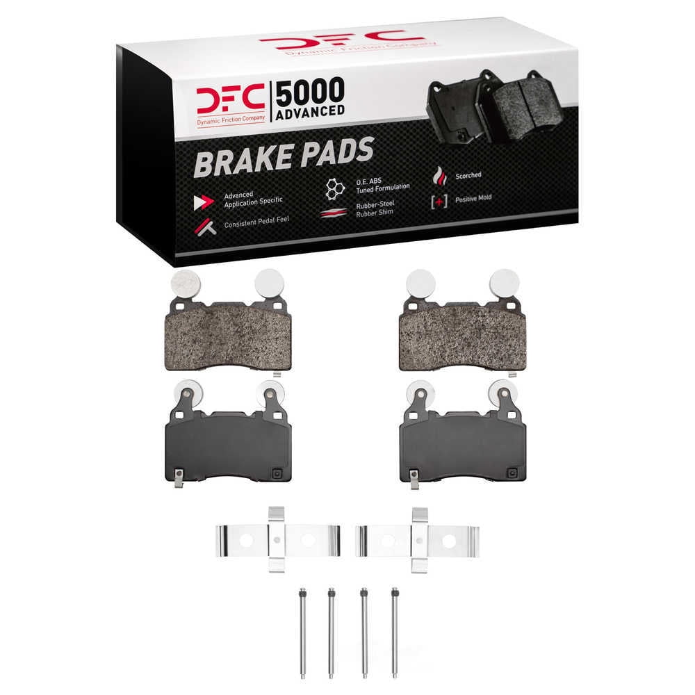 Dynamic Friction Company 1551-1474-01 DFC 5000 Advanced Brake Pads - Low Metallic and Hardware Kit