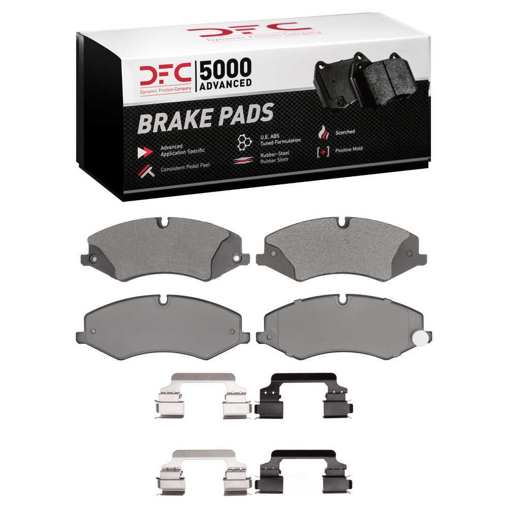 Dynamic Friction Company 1551-1479-01 DFC 5000 Advanced Brake Pads - Low Metallic and Hardware Kit