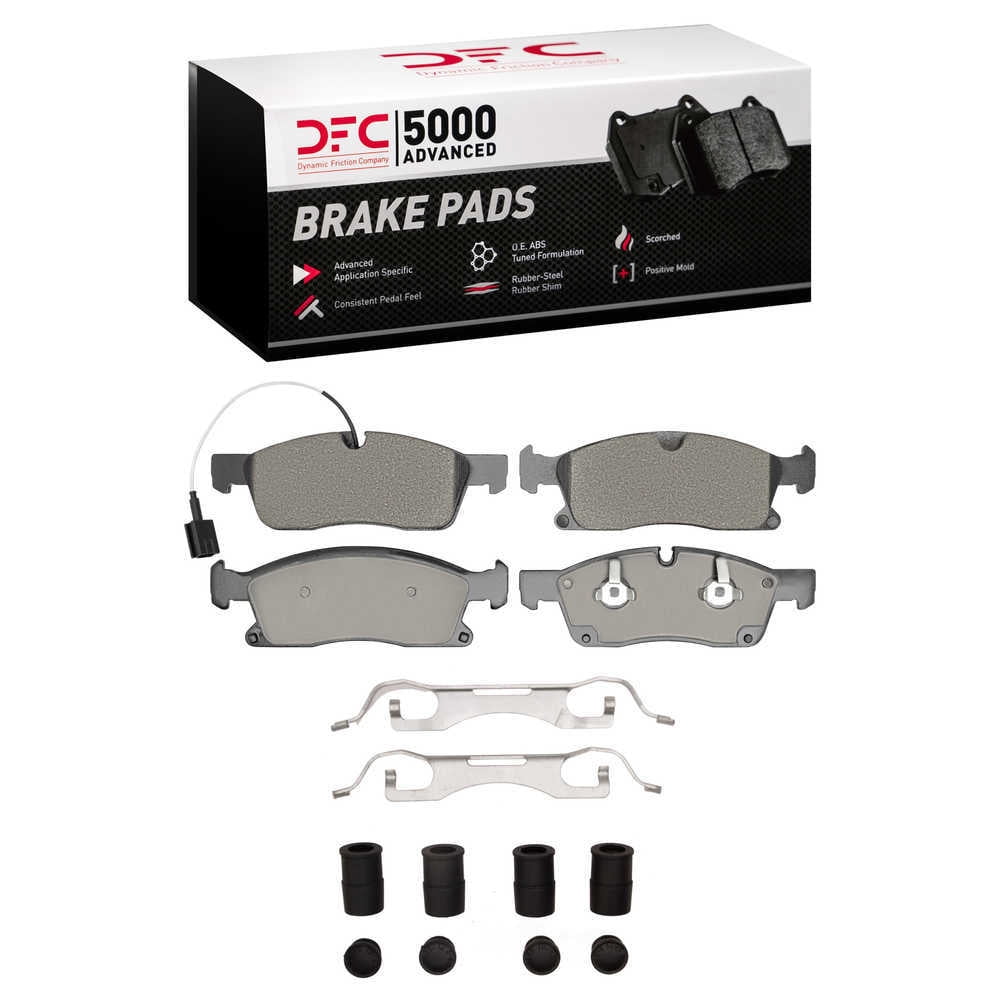 Dynamic Friction Company 1551-1904-21 DFC 5000 Advanced Brake Pads - Low Metallic and Hardware Kit