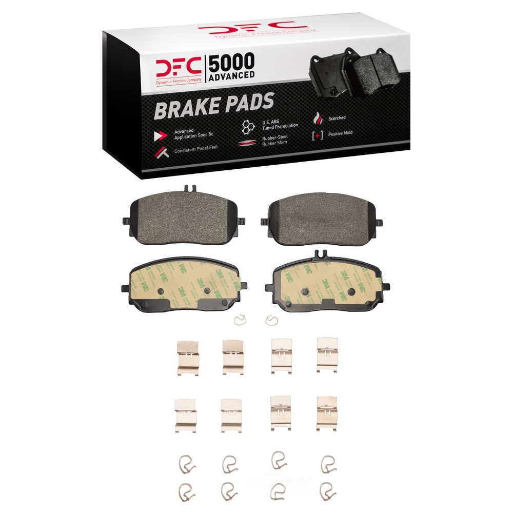 Dynamic Friction Company 1551-2209-01 DFC 5000 Advanced Brake Pads - Low Metallic and Hardware Kit
