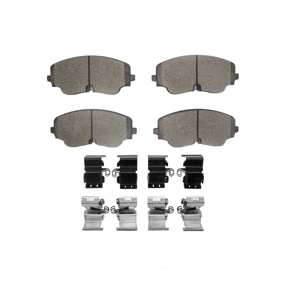 Dynamic Friction Company 1551-2437-01 DFC 5000 Advanced Brake Pads - Low Metallic and Hardware Kit