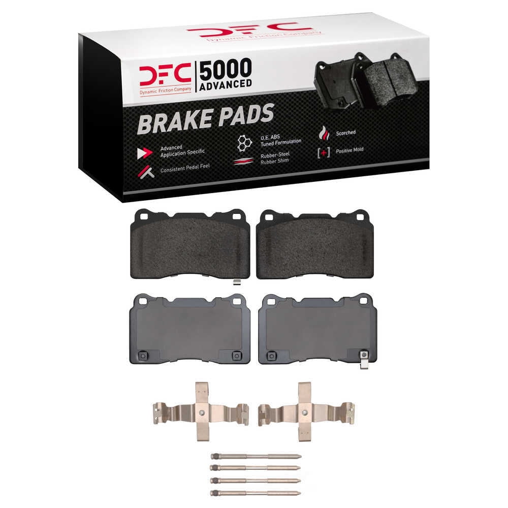 Dynamic Friction Company 1552-1001-06 DFC 5000 Advanced Brake Pads - Low Metallic and Hardware Kit