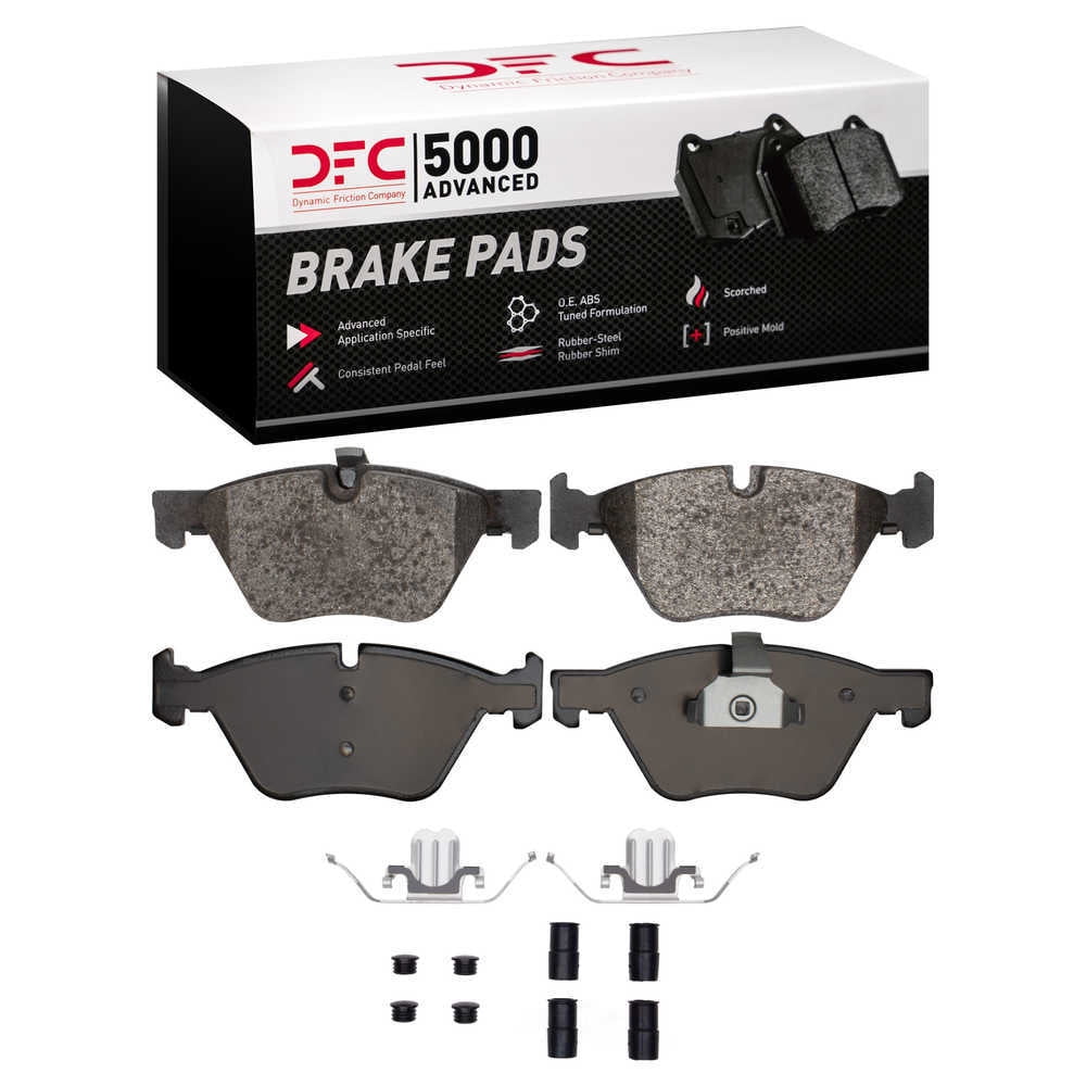 Dynamic Friction Company 1552-1061-01 DFC 5000 Advanced Brake Pads - Low Metallic and Hardware Kit