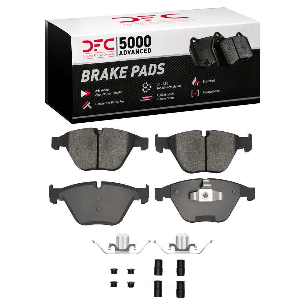 Dynamic Friction Company 1552-1260-01 DFC 5000 Advanced Brake Pads - Low Metallic and Hardware Kit
