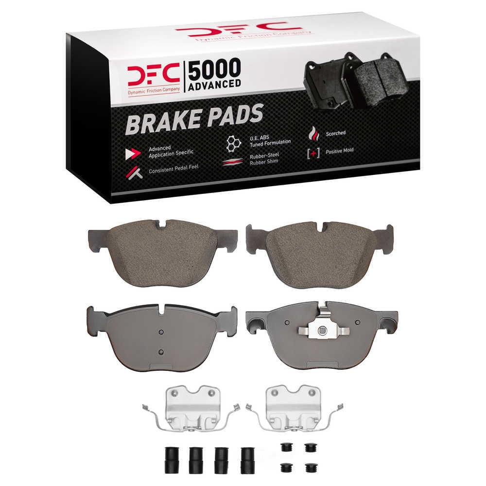 Dynamic Friction Company 1552-1294-01 DFC 5000 Advanced Brake Pads - Low Metallic and Hardware Kit