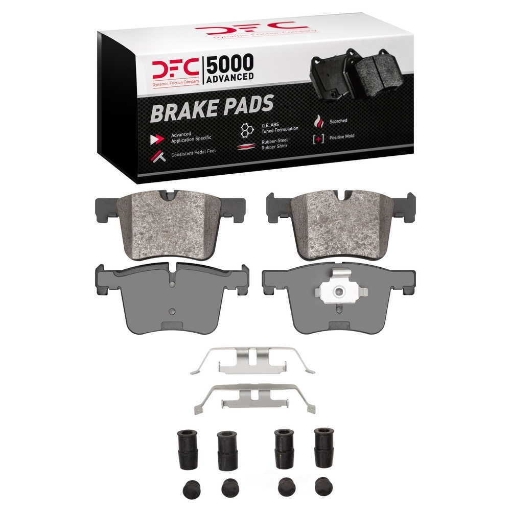 Dynamic Friction Company 1552-1561-01 DFC 5000 Advanced Brake Pads - Low Metallic and Hardware Kit