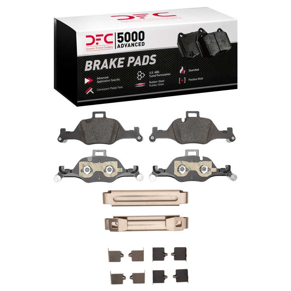 Dynamic Friction Company 1552-2060-01 DFC 5000 Advanced Brake Pads - Low Metallic and Hardware Kit