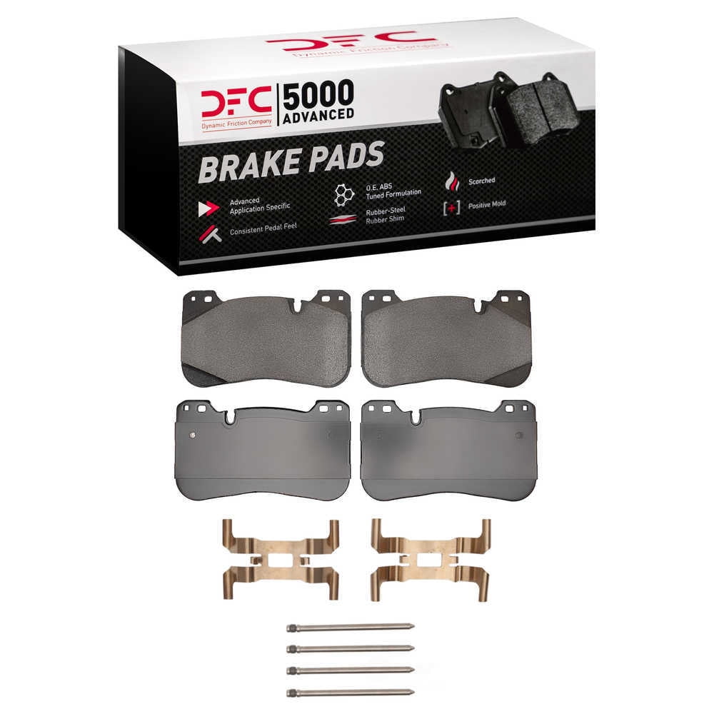 Dynamic Friction Company 1552-2155-01 DFC 5000 Advanced Brake Pads - Low Metallic and Hardware Kit