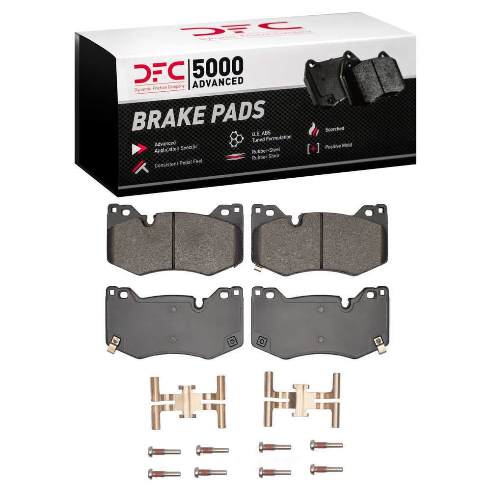 Dynamic Friction Company 1552-2312-01 DFC 5000 Advanced Brake Pads - Low Metallic and Hardware Kit
