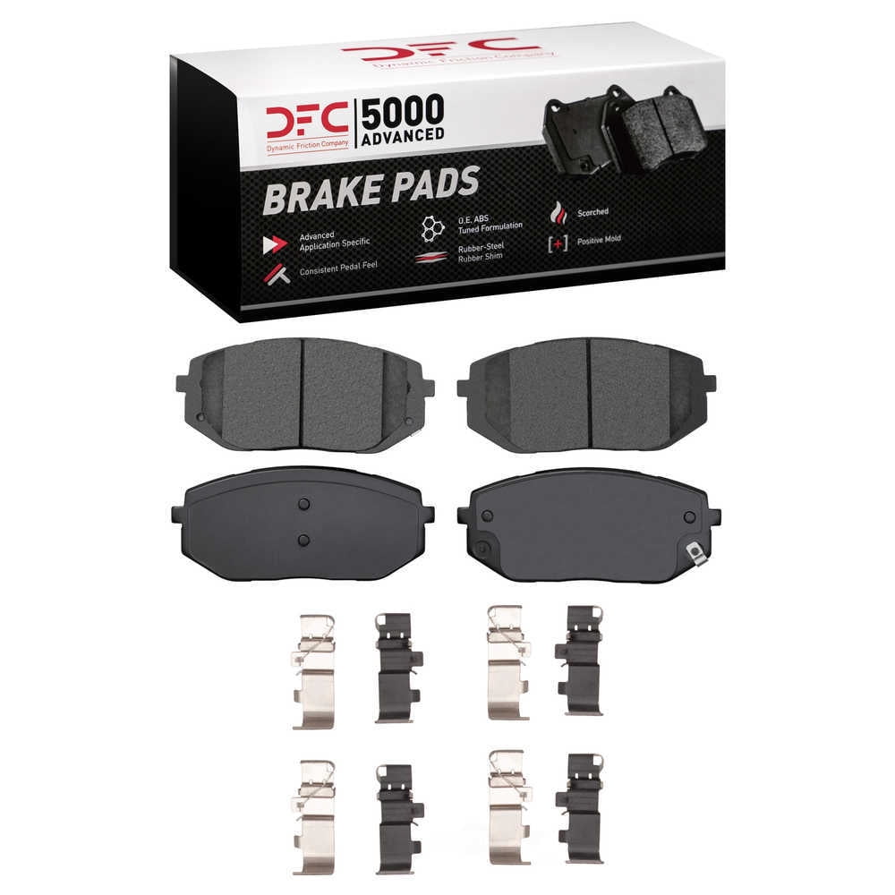 Dynamic Friction Company 1552-2398-02 DFC 5000 Advanced Brake Pads - Low Metallic and Hardware Kit