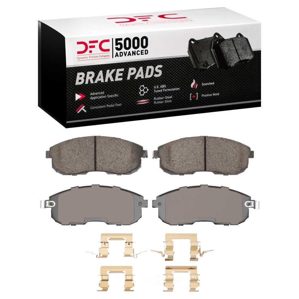 Dynamic Friction Company 1553-0815-02 DFC 5000 Advanced Brake Pads - Low Metallic and Hardware Kit