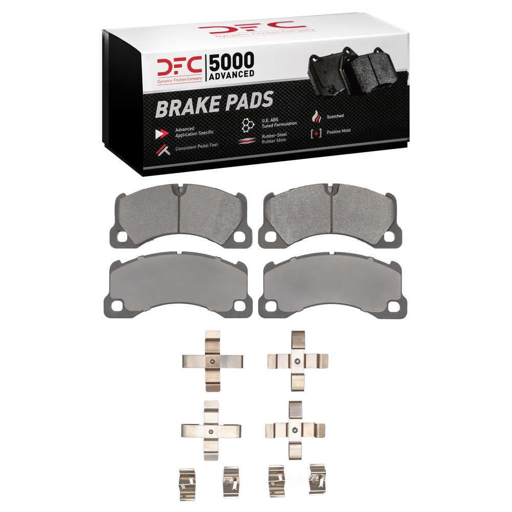 Dynamic Friction Company 1553-1349-01 DFC 5000 Advanced Brake Pads - Low Metallic and Hardware Kit