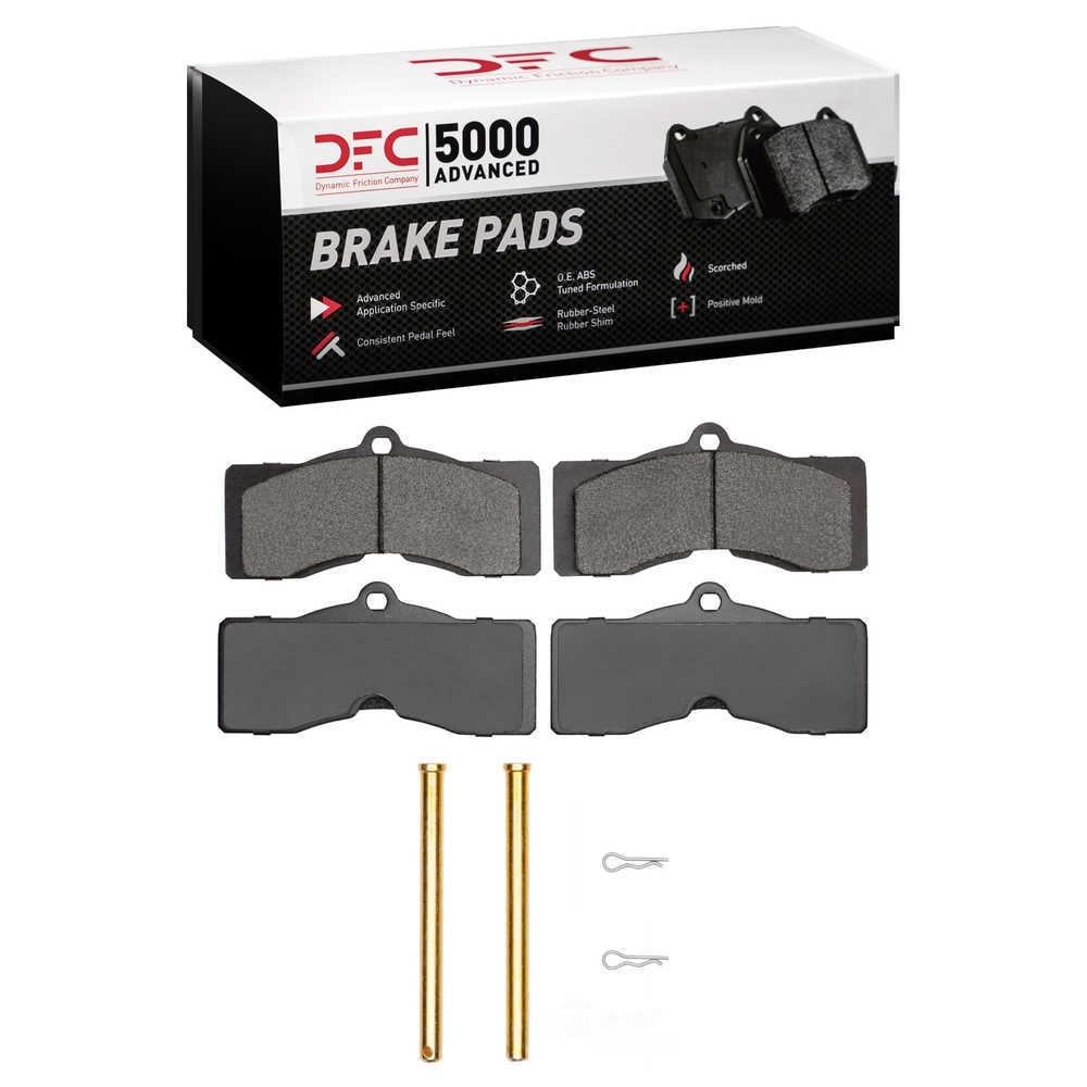 Dynamic Friction Company 1551-0008-01 DFC 5000 Advanced Brake Pads - Semi Metallic and Hardware Kit
