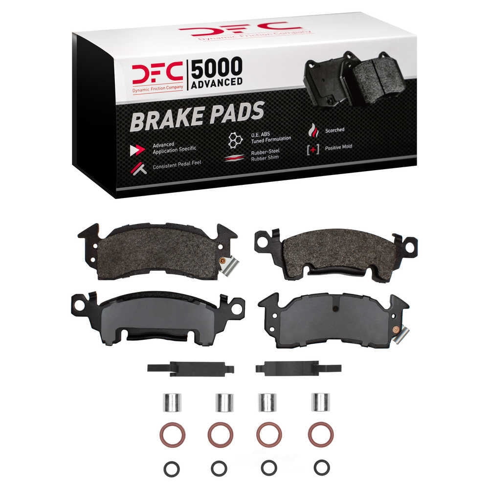 Dynamic Friction Company 1551-0052-01 DFC 5000 Advanced Brake Pads - Semi Metallic and Hardware Kit