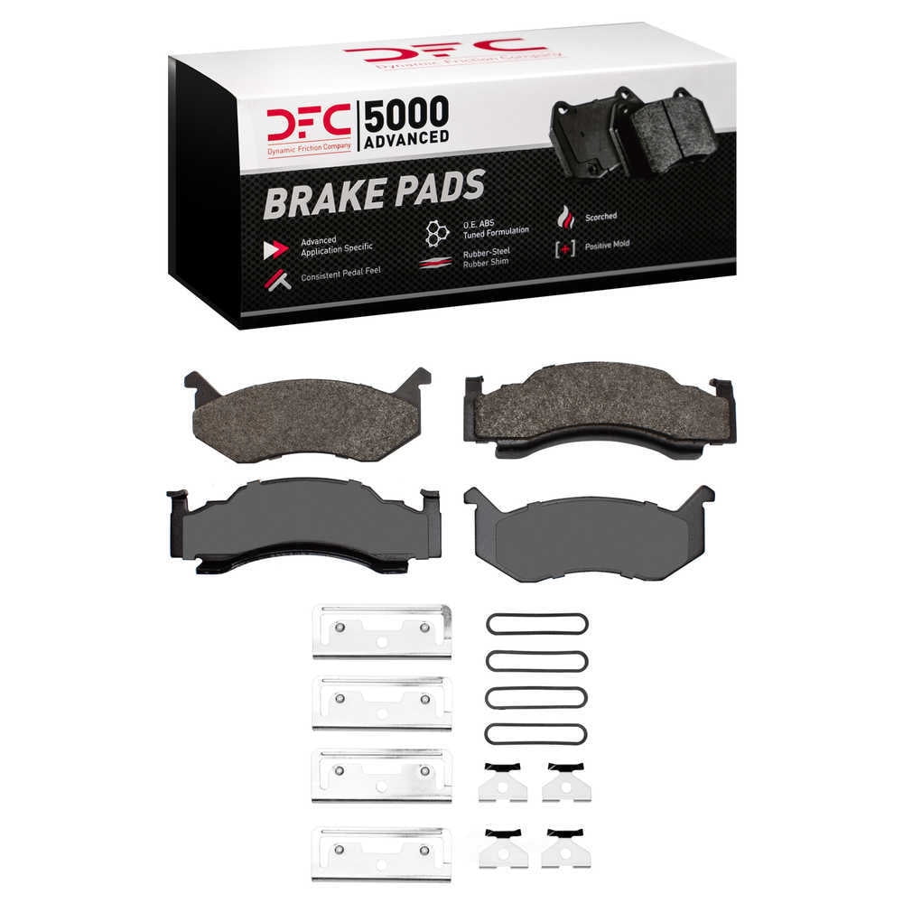 Dynamic Friction Company 1551-0123-01 DFC 5000 Advanced Brake Pads - Semi Metallic and Hardware Kit