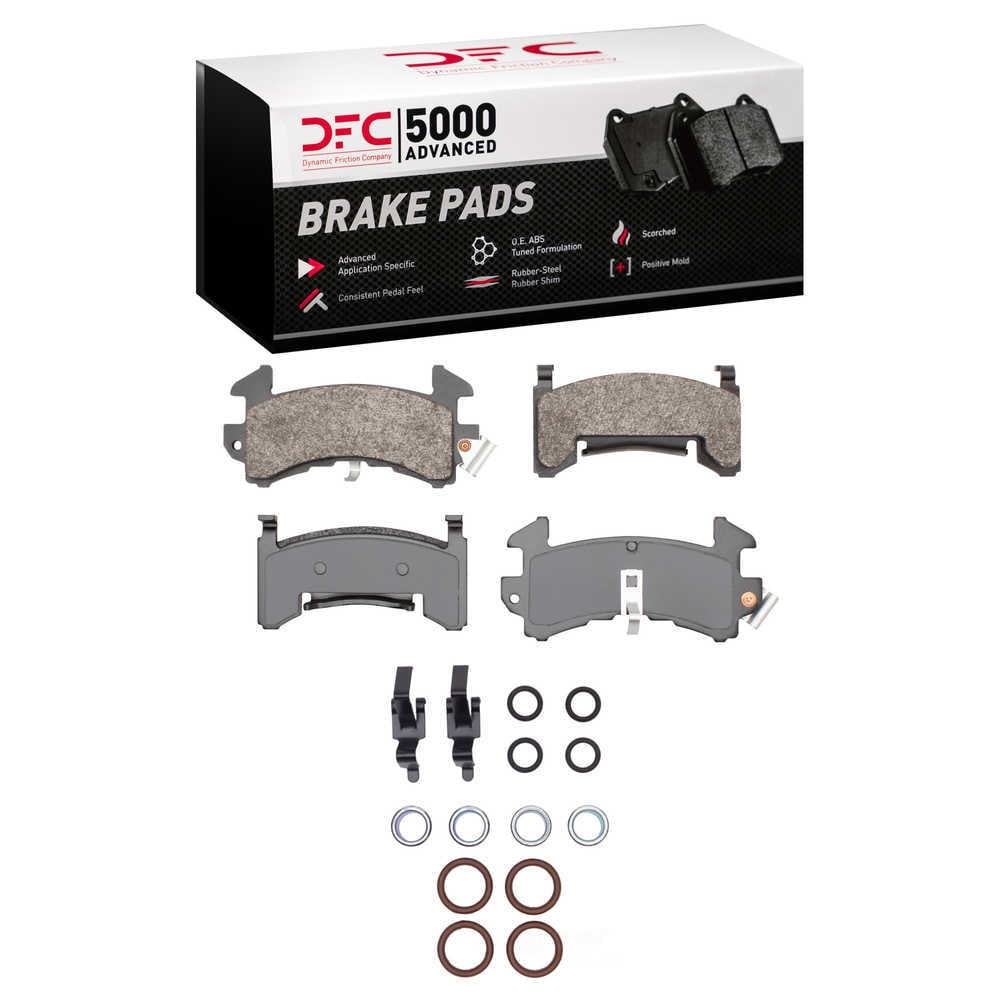 Dynamic Friction Company 1551-0154-01 DFC 5000 Advanced Brake Pads - Semi Metallic and Hardware Kit