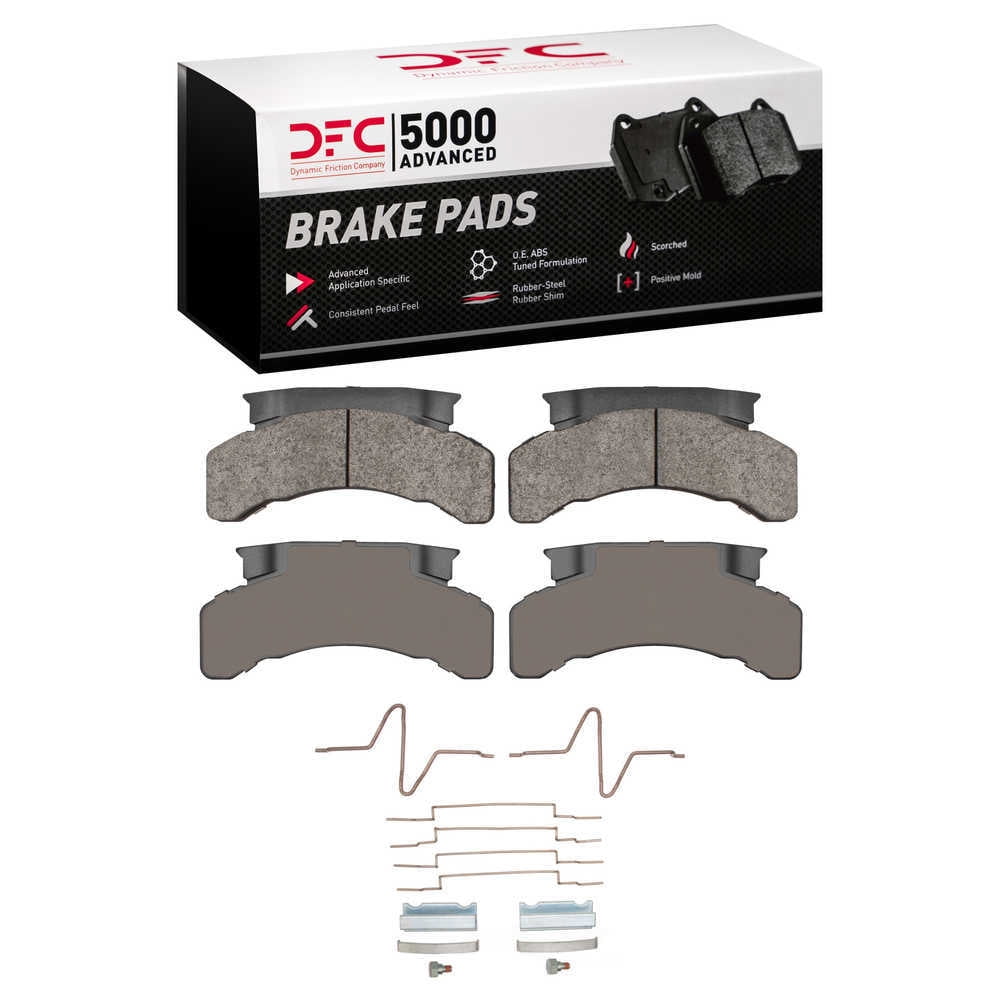 Dynamic Friction Company 1551-0224-01 DFC 5000 Advanced Brake Pads - Semi Metallic and Hardware Kit