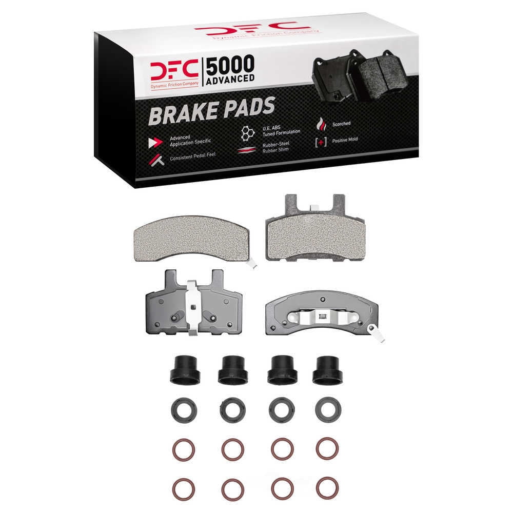 Dynamic Friction Company 1551-0370-01 DFC 5000 Advanced Brake Pads - Semi Metallic and Hardware Kit