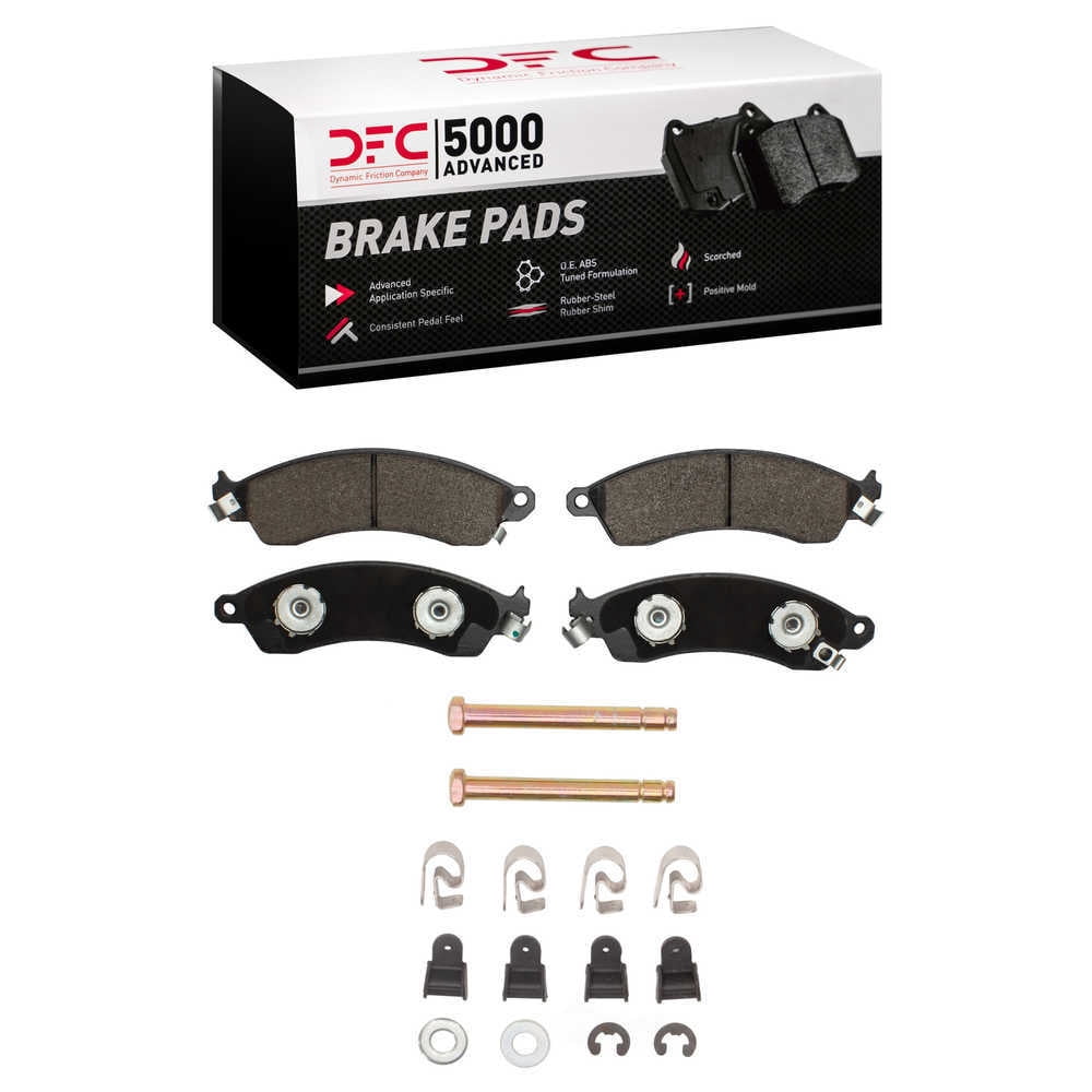 Dynamic Friction Company 1551-0412-01 DFC 5000 Advanced Brake Pads - Semi Metallic and Hardware Kit