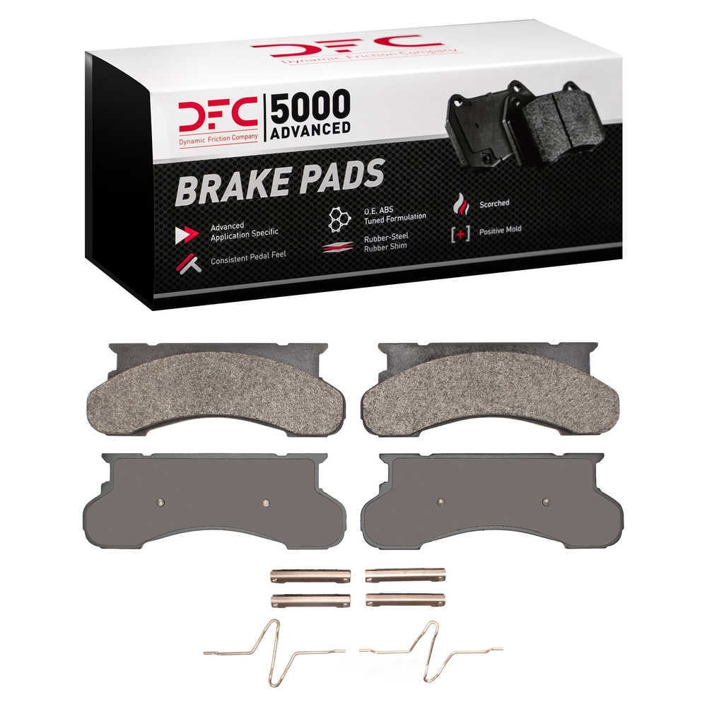 Dynamic Friction Company 1551-0450-01 DFC 5000 Advanced Brake Pads - Semi Metallic and Hardware Kit