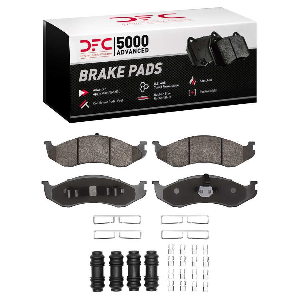 Dynamic Friction Company 1551-0477-01 DFC 5000 Advanced Brake Pads - Semi Metallic and Hardware Kit