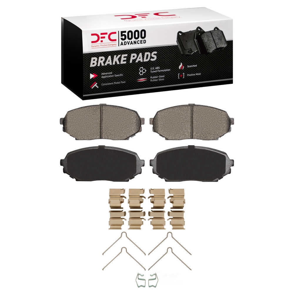 Dynamic Friction Company 1551-0525-01 DFC 5000 Advanced Brake Pads - Semi Metallic and Hardware Kit