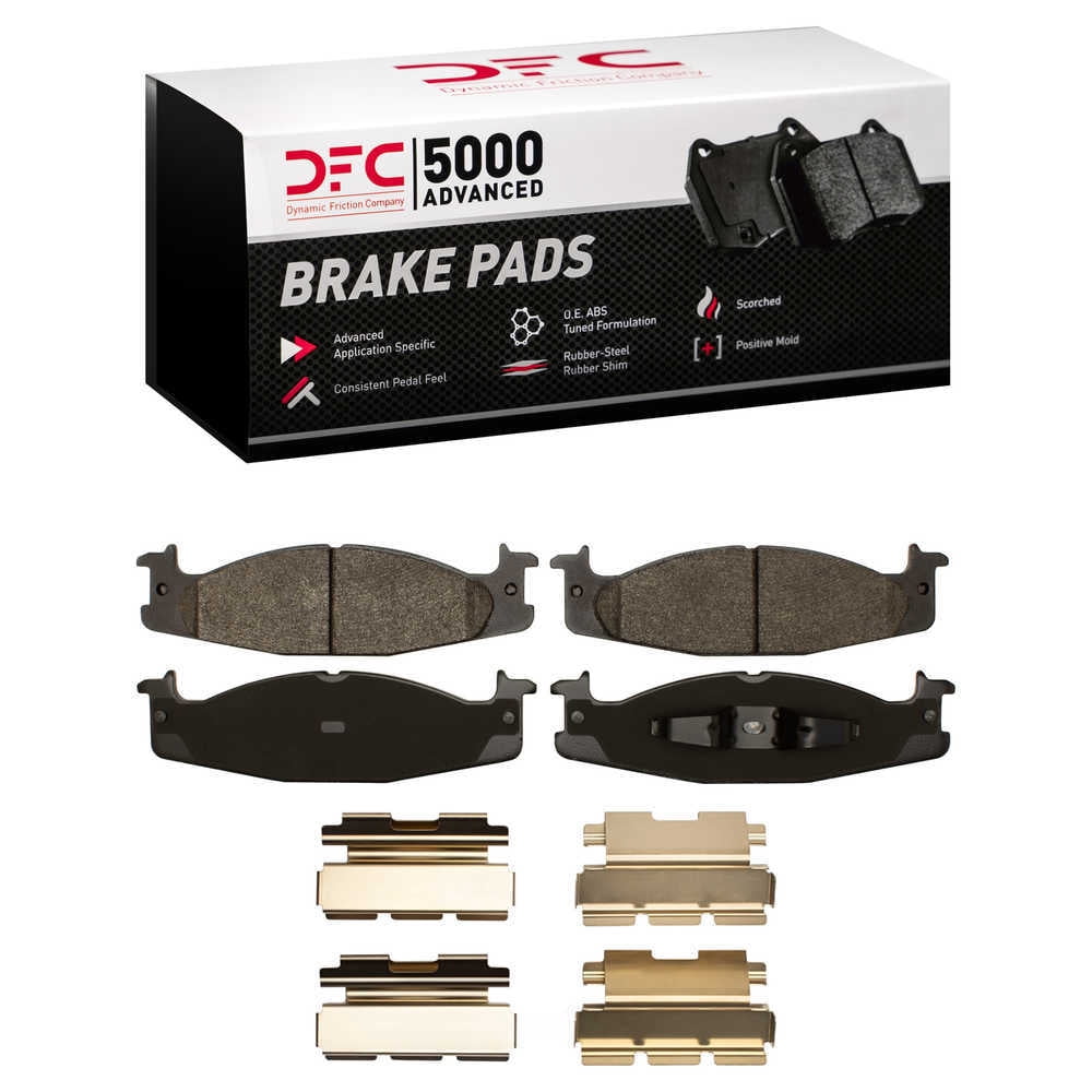 Dynamic Friction Company 1551-0632-01 DFC 5000 Advanced Brake Pads - Semi Metallic and Hardware Kit