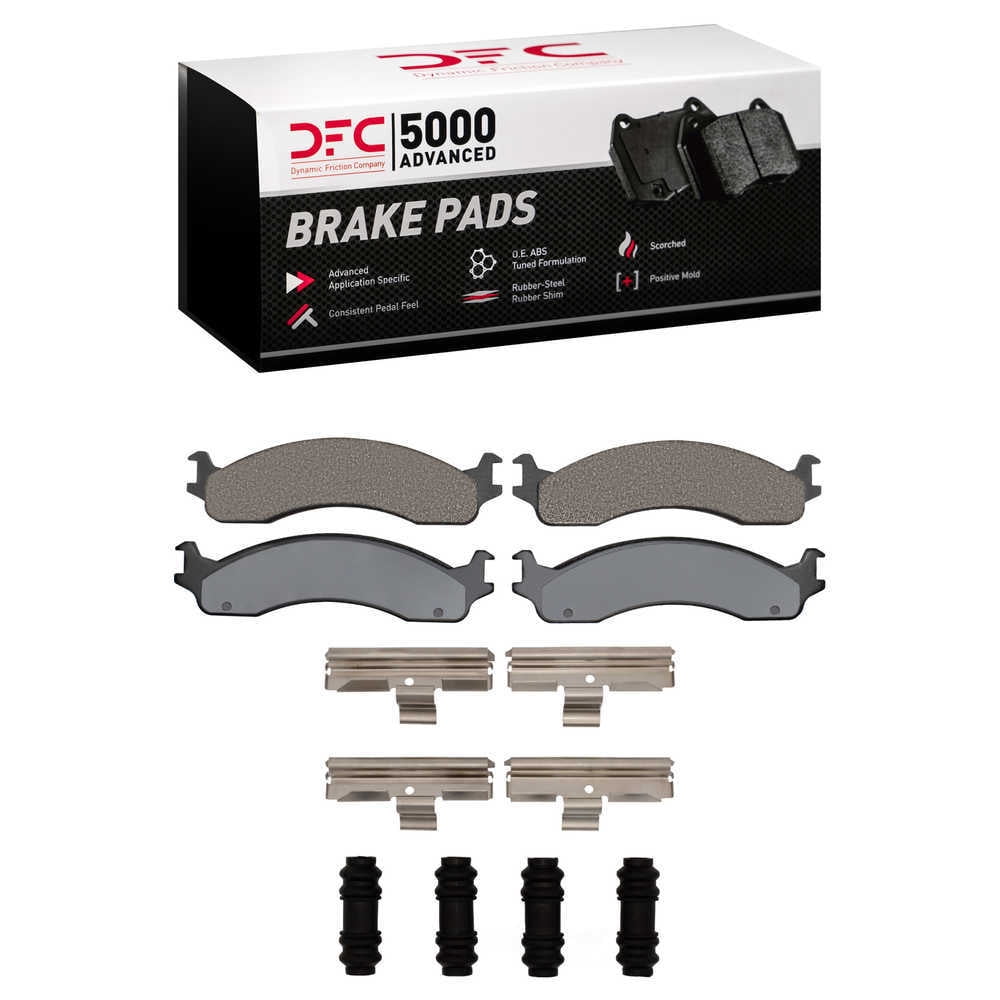 Dynamic Friction Company 1551-0655-01 DFC 5000 Advanced Brake Pads - Semi Metallic and Hardware Kit