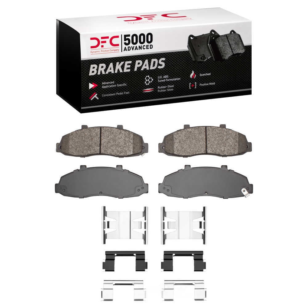 Dynamic Friction Company 1551-0679-01 DFC 5000 Advanced Brake Pads - Semi Metallic and Hardware Kit