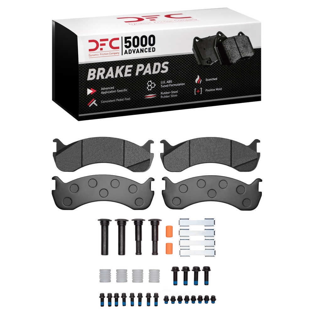 Dynamic Friction Company 1551-0786-01 DFC 5000 Advanced Brake Pads - Semi Metallic and Hardware Kit