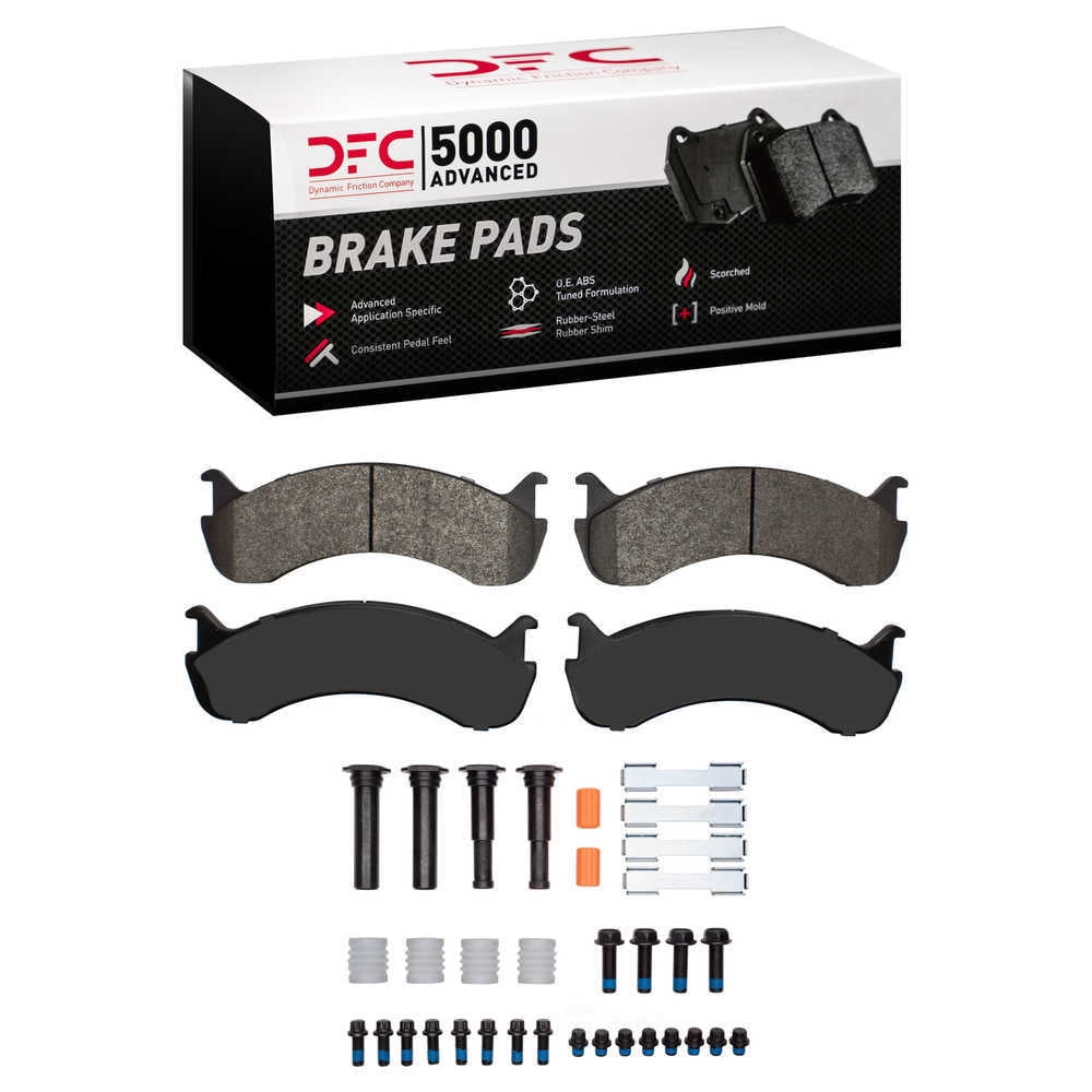 Dynamic Friction Company 1551-0786-11 DFC 5000 Advanced Brake Pads - Semi Metallic and Hardware Kit