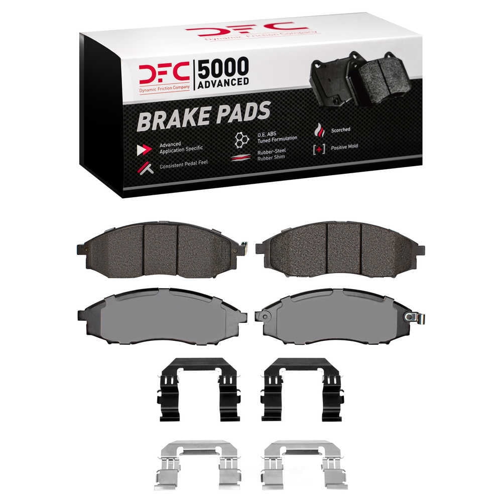 Dynamic Friction Company 1551-0830-01 DFC 5000 Advanced Brake Pads - Semi Metallic and Hardware Kit