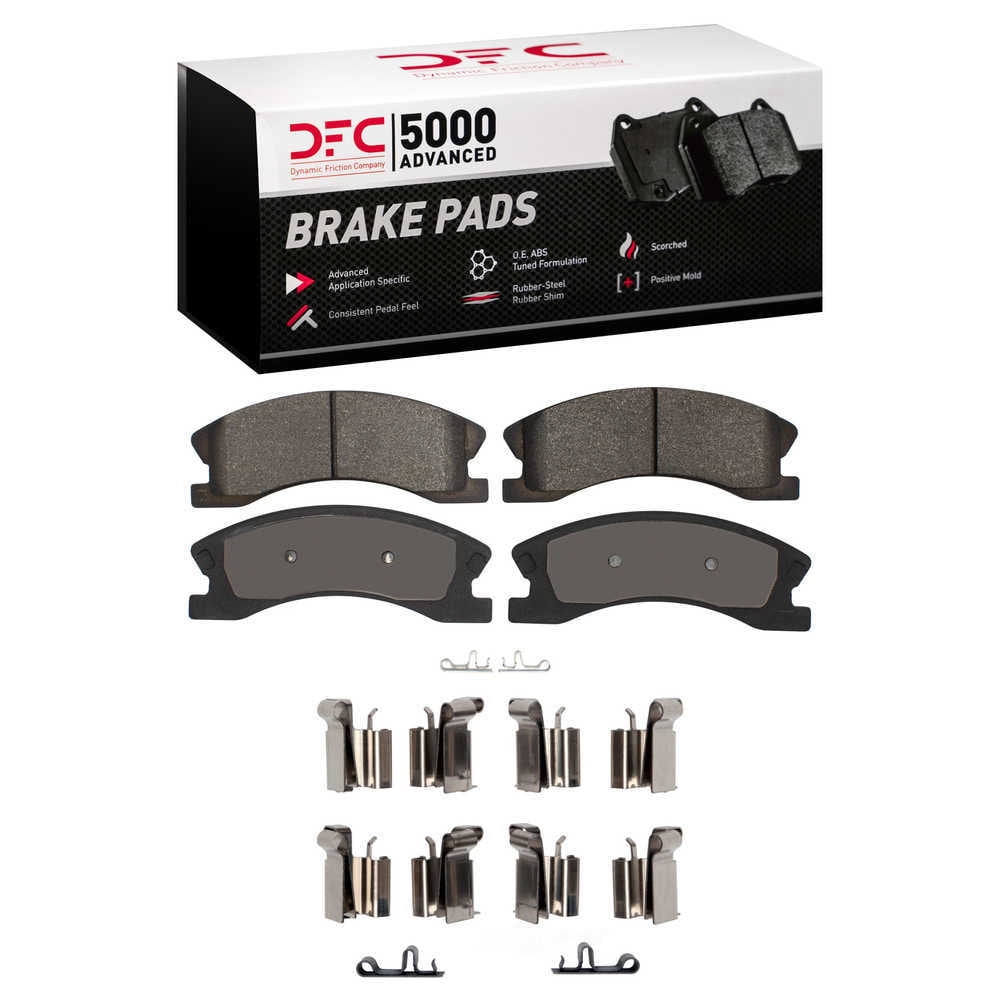 Dynamic Friction Company 1551-0945-01 DFC 5000 Advanced Brake Pads - Semi Metallic and Hardware Kit