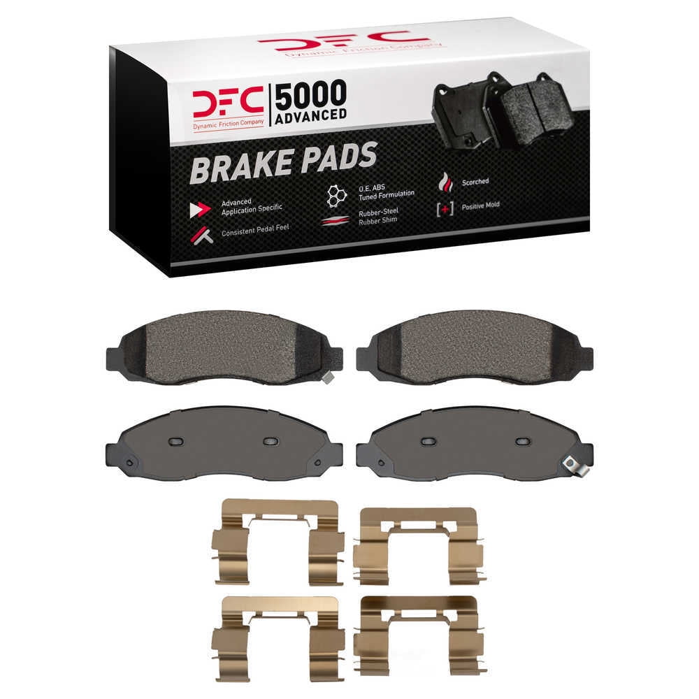 Dynamic Friction Company 1551-0962-01 DFC 5000 Advanced Brake Pads - Semi Metallic and Hardware Kit