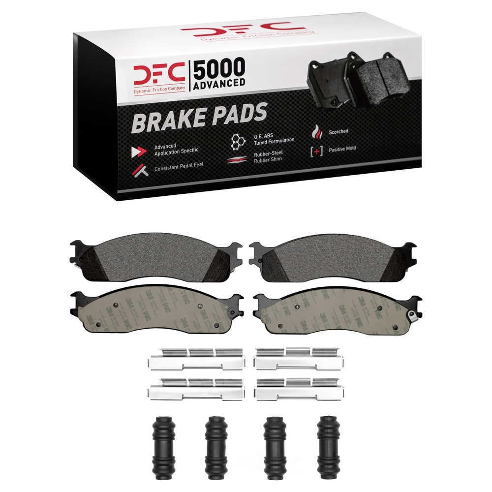 Dynamic Friction Company 1551-0965-01 DFC 5000 Advanced Brake Pads - Semi Metallic and Hardware Kit