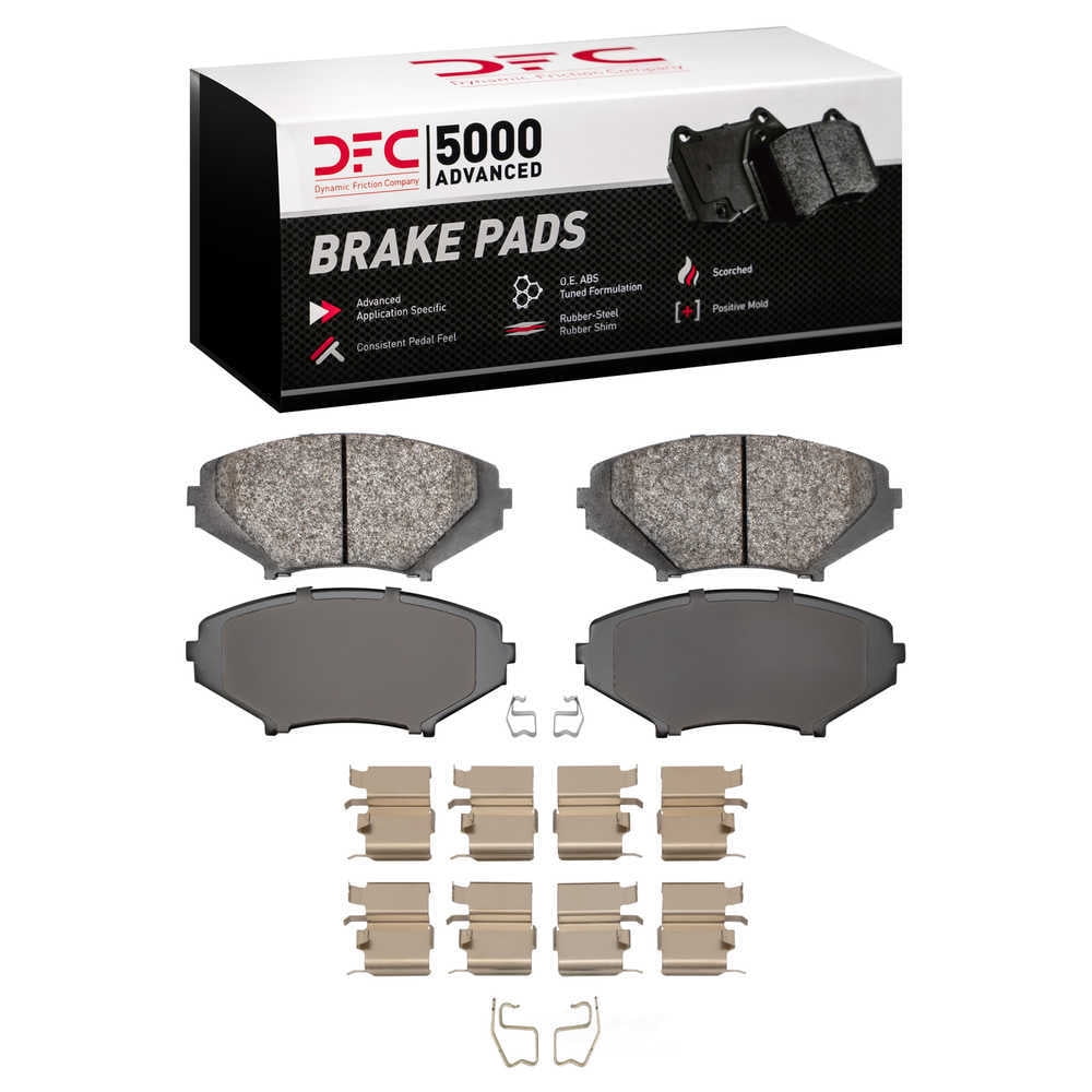 Dynamic Friction Company 1551-1009-01 DFC 5000 Advanced Brake Pads - Semi Metallic and Hardware Kit