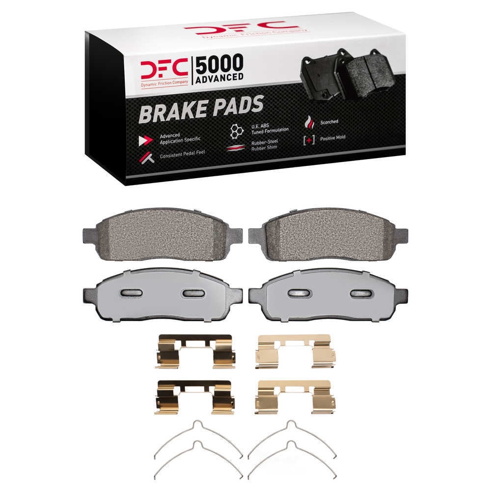 Dynamic Friction Company 1551-1011-01 DFC 5000 Advanced Brake Pads - Semi Metallic and Hardware Kit