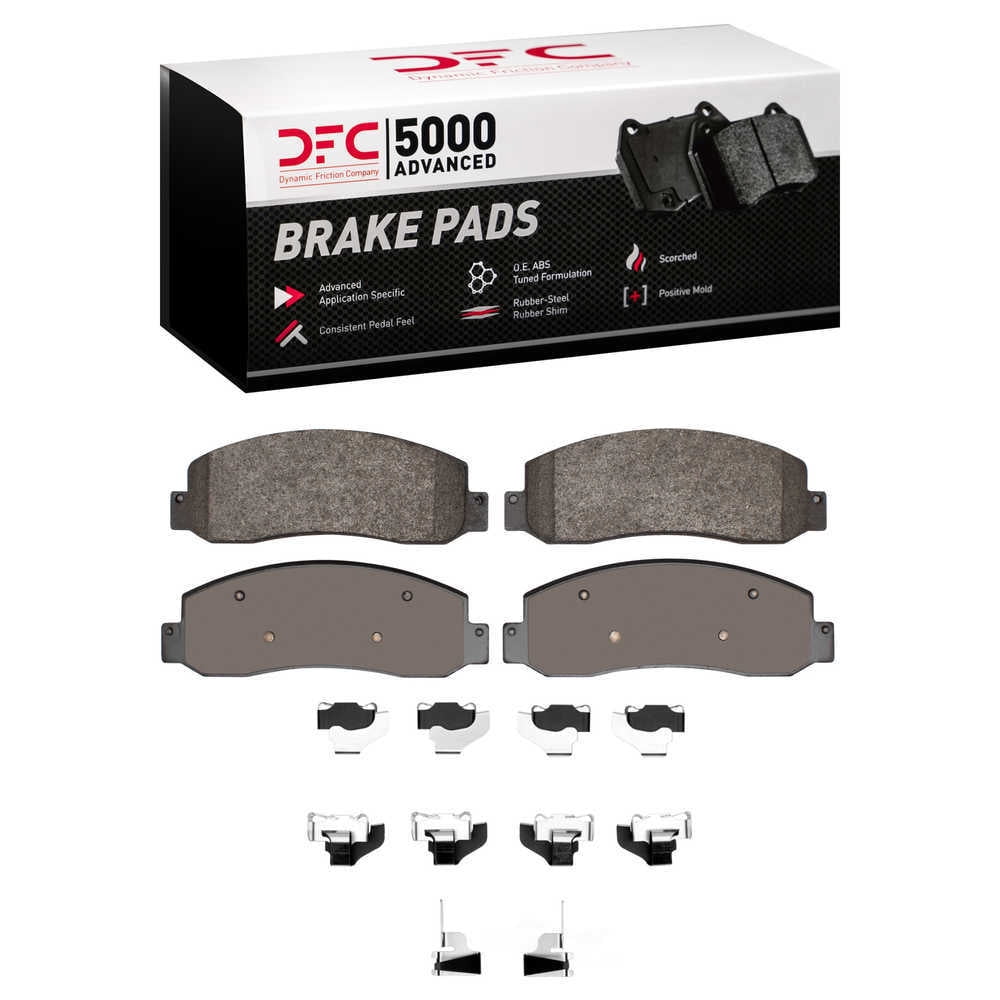 Dynamic Friction Company 1551-1069-01 DFC 5000 Advanced Brake Pads - Semi Metallic and Hardware Kit