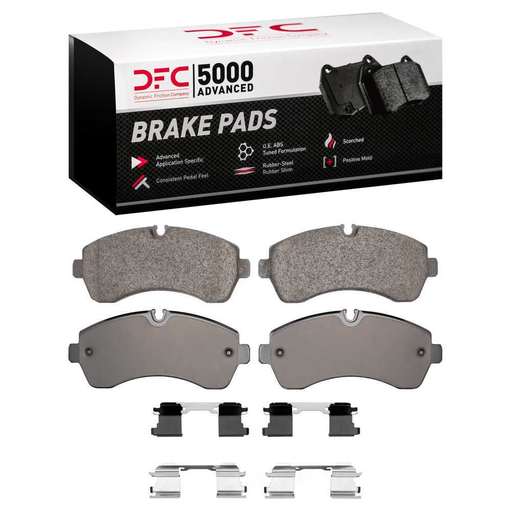 Dynamic Friction Company 1551-1268-01 DFC 5000 Advanced Brake Pads - Semi Metallic and Hardware Kit