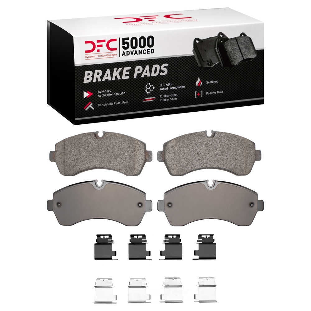 Dynamic Friction Company 1551-1268-02 DFC 5000 Advanced Brake Pads - Semi Metallic and Hardware Kit