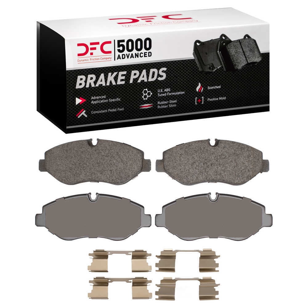 Dynamic Friction Company 1551-1316-01 DFC 5000 Advanced Brake Pads - Semi Metallic and Hardware Kit