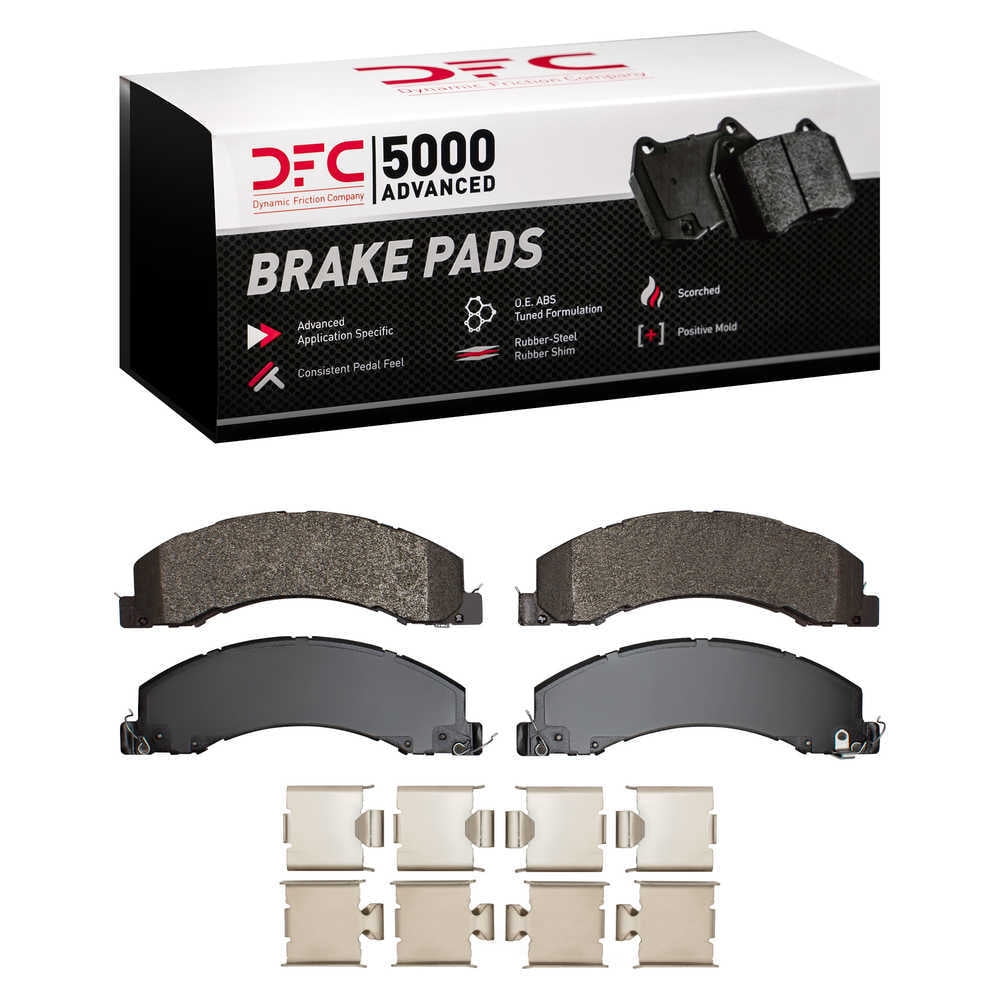 Dynamic Friction Company 1551-1335-01 DFC 5000 Advanced Brake Pads - Semi Metallic and Hardware Kit