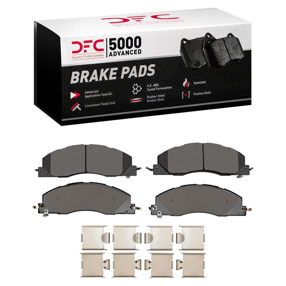 Dynamic Friction Company 1551-1399-01 DFC 5000 Advanced Brake Pads - Semi Metallic and Hardware Kit