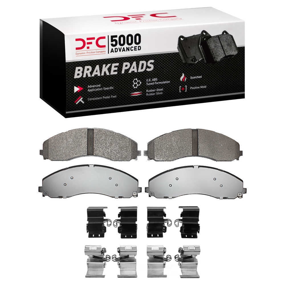 Dynamic Friction Company 1551-2018-01 DFC 5000 Advanced Brake Pads - Semi Metallic and Hardware Kit