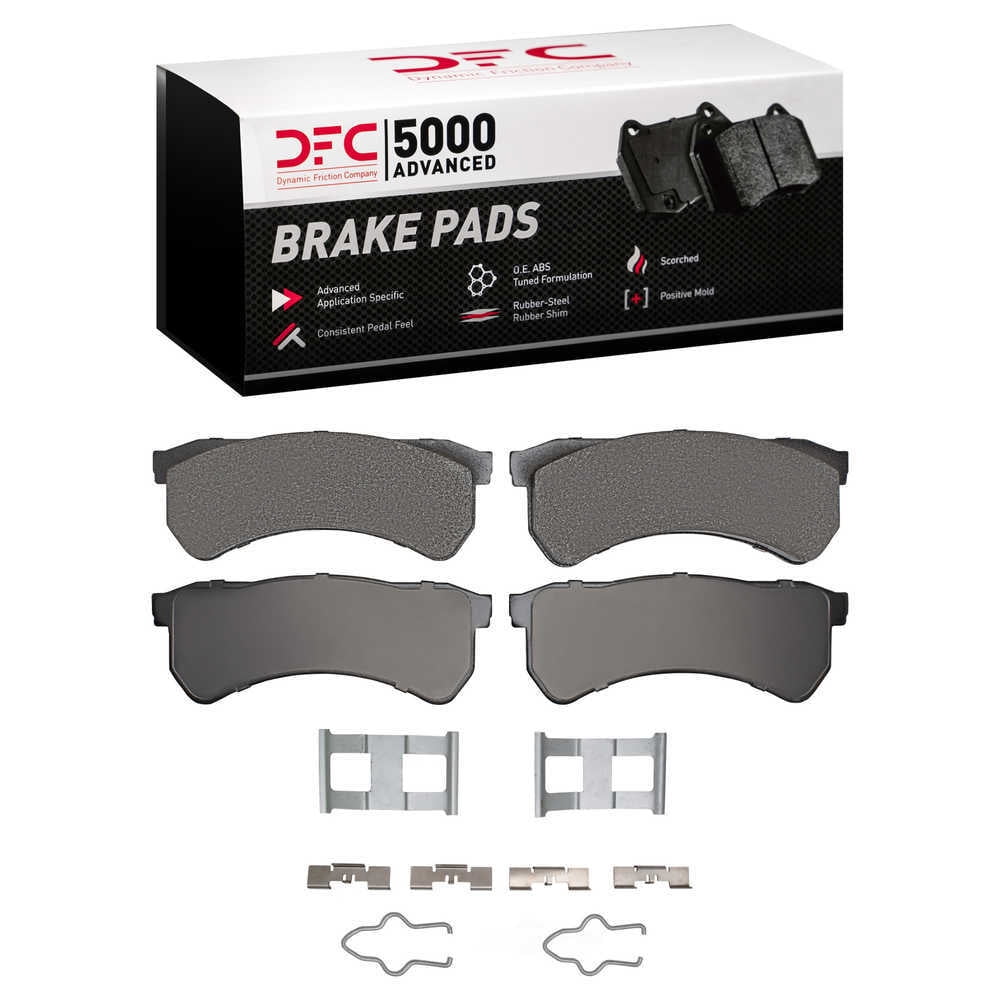 Dynamic Friction Company 1551-2175-01 DFC 5000 Advanced Brake Pads - Semi Metallic and Hardware Kit